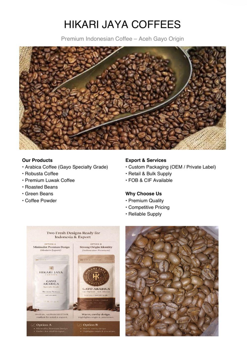 Kopi sangrai & Kemasan